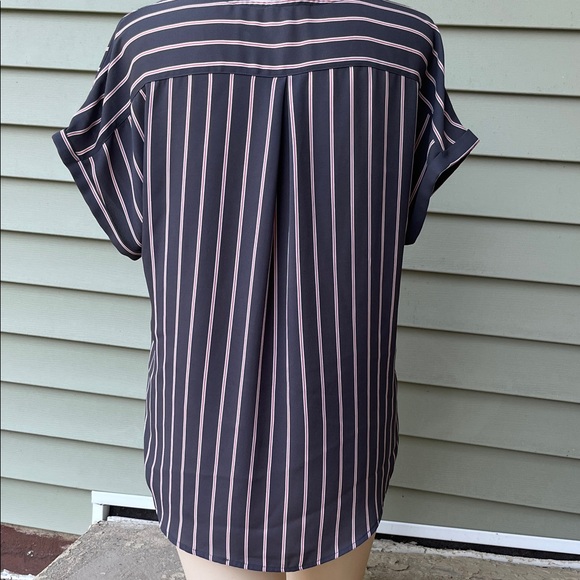 Like new Maurices gray and Pink Striped Blouse - Picture 6 of 11